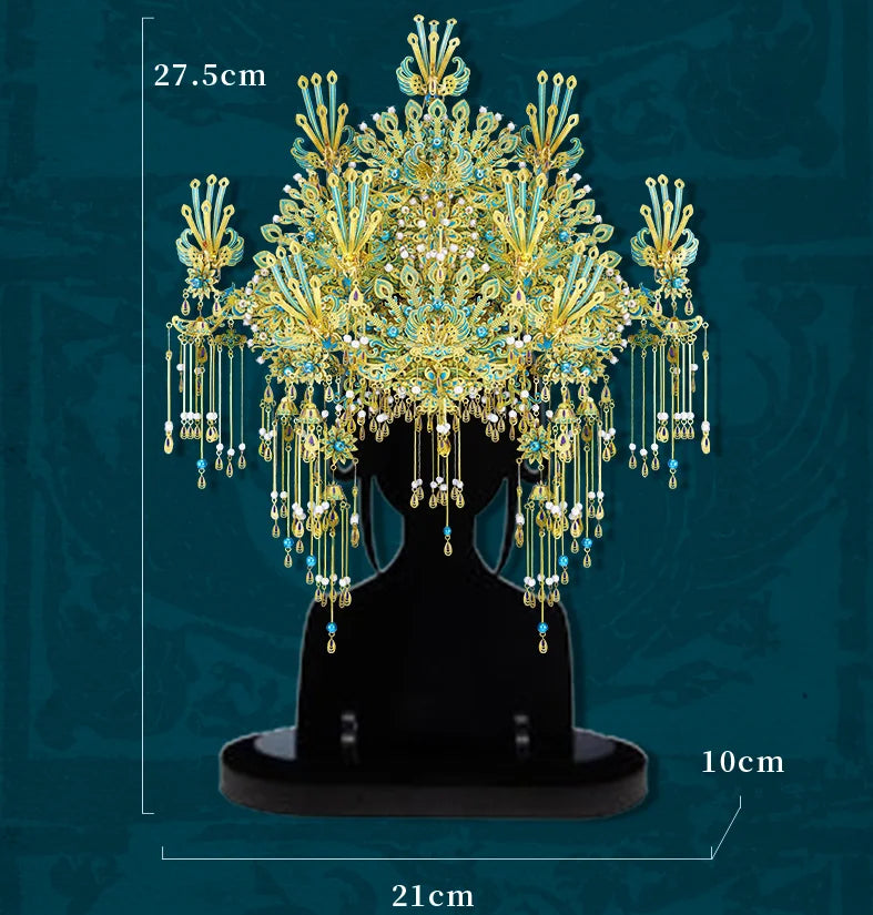 Piececool 3D Metal Puzzles Ninefold Azure Plume Coronet Assembly Metal Model Kits for Adult Brain Teaser DIY Crafts