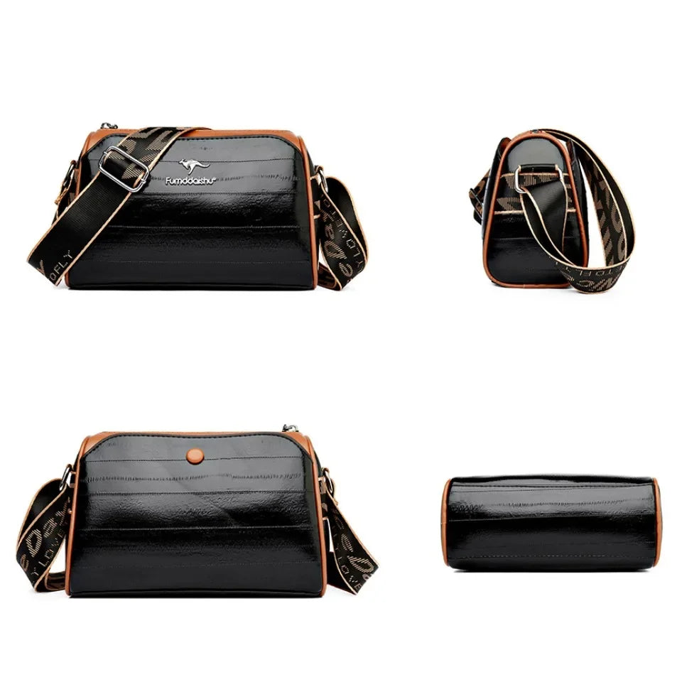 High Quality Soft Leather Shoulder Bags For Women Luxury Designer Black Purses Crossbody Bag Ladies Messenger Commute Sac A Main