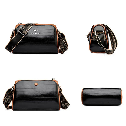 High Quality Soft Leather Shoulder Bags For Women Luxury Designer Black Purses Crossbody Bag Ladies Messenger Commute Sac A Main