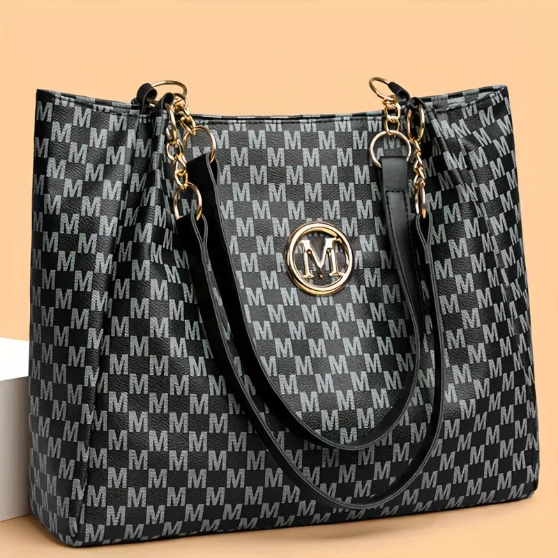 New Large Capacity Tote Bag Vintage PU Leather Shoulder Bag Women's Premium Versatile Casual Bag Women's Armpit Bag Niche Design