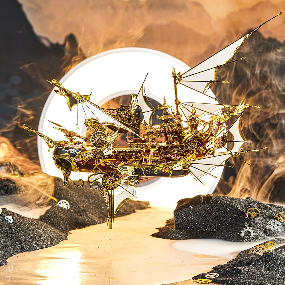 Piececool 3d Metal Puzzles Nine Heavens Boat Ship Model Building Kit DIY Toy Jigsaw for Adult Brain Teaser Creative Gifts 701pcs