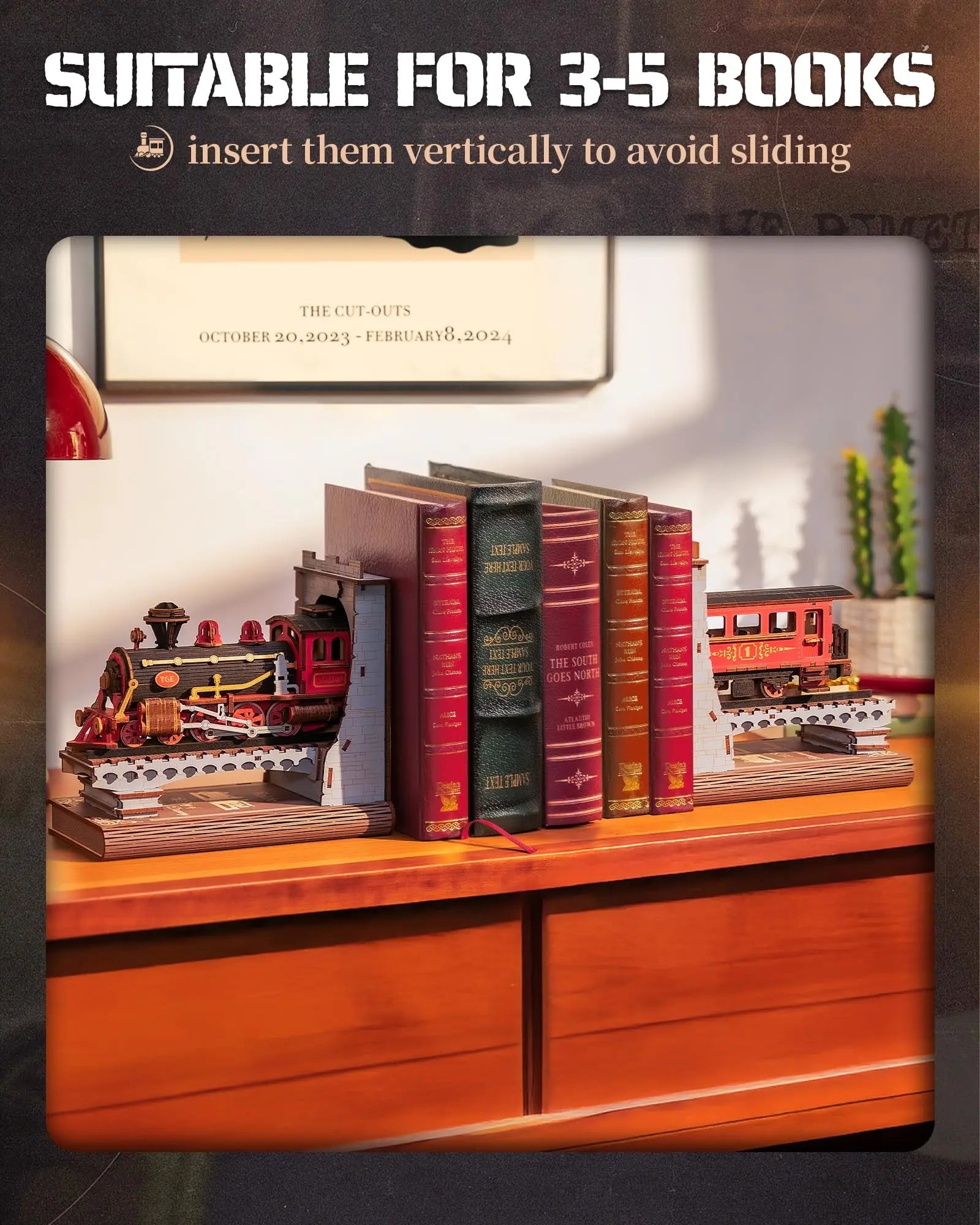 Robotime Rolife Century Train DIY Book Nook Bookshelf Home Decoration Perfect Gifts Choice for Family Pre-colored Toys TGE01