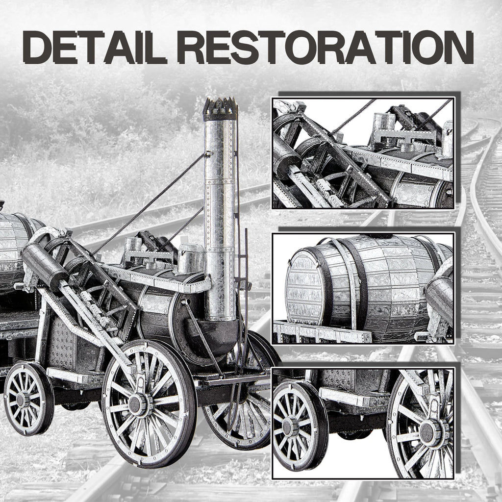 Piececool Metal 3D Puzzles Rocket (Lokomotive) Diy Assembly Metal Model Kits DIY Jigsaw Building Blocks Best Gifts for Adult