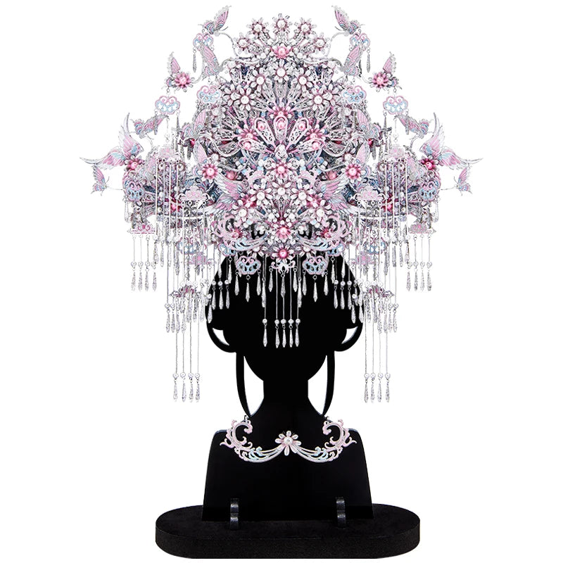 Piececool 3D Puzzles for Adult Yinyue Butterfly Tiara Metal Model Kits Assembly DIY Crafts Jigsaw Set for Brain Teaser
