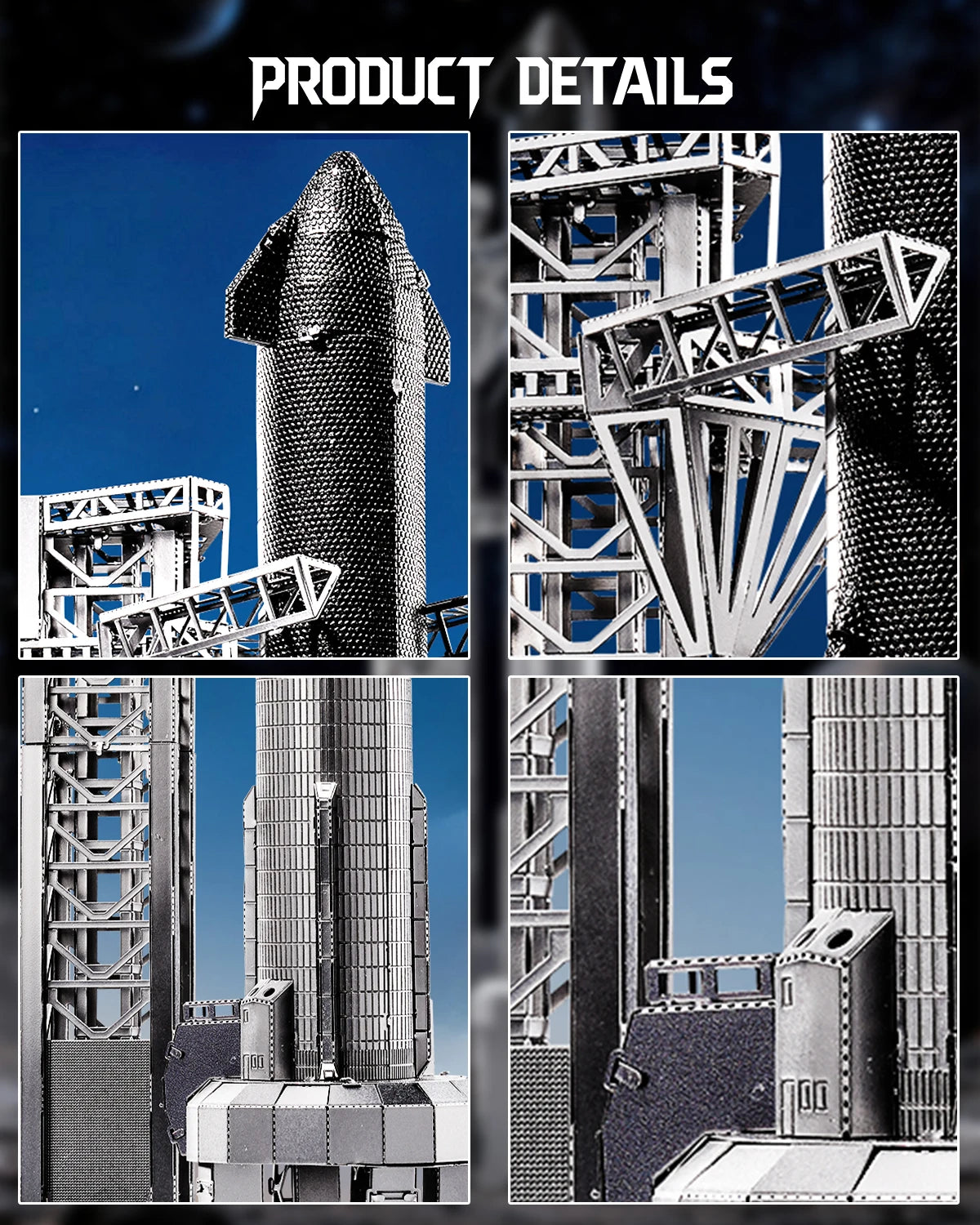 Piececool 3D Metal Model Kits Starship 3D Puzzles for Adult Brain Teaser Assembly DIY Set for Collection