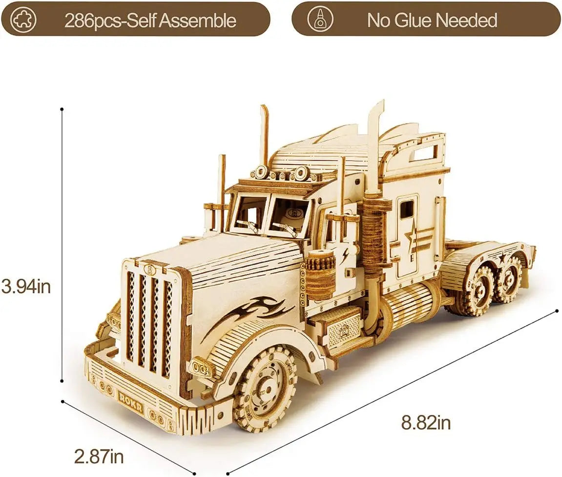 Robotime Rokr 3D Puzzle Car Wooden Model kit Vintage Car 1:18 Army Field Car 1:40 Heavy Truck 1:16 Grand Prix Car Gift for Kids
