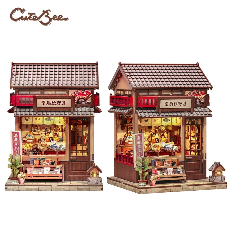 CUTEBEE Japanese Style Miniature Building Kits Dollhouse DIY Wooden Mini Doll House With Furniture for Party Birthday Gift