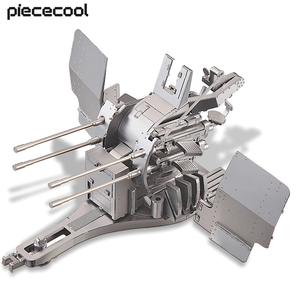 Piececool 3D Metal Puzzle 20MM Flakvierling 38 Model Building Kits Teen Toys Assembly DIY Set for Adult Birthday Gifts
