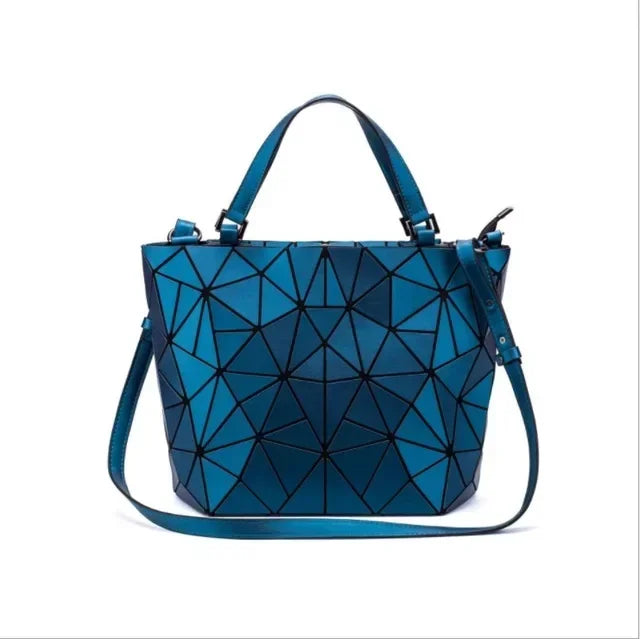 Luminous  big bag Holographic reflective geometric bags for women 2024 Quilted Shoulder Bags female Handbags bolsa feminina