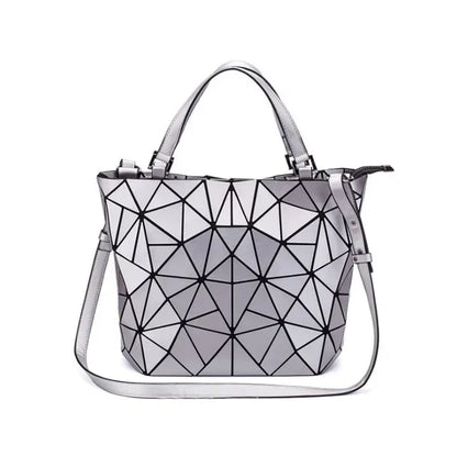 Luminous  big bag Holographic reflective geometric bags for women 2024 Quilted Shoulder Bags female Handbags bolsa feminina