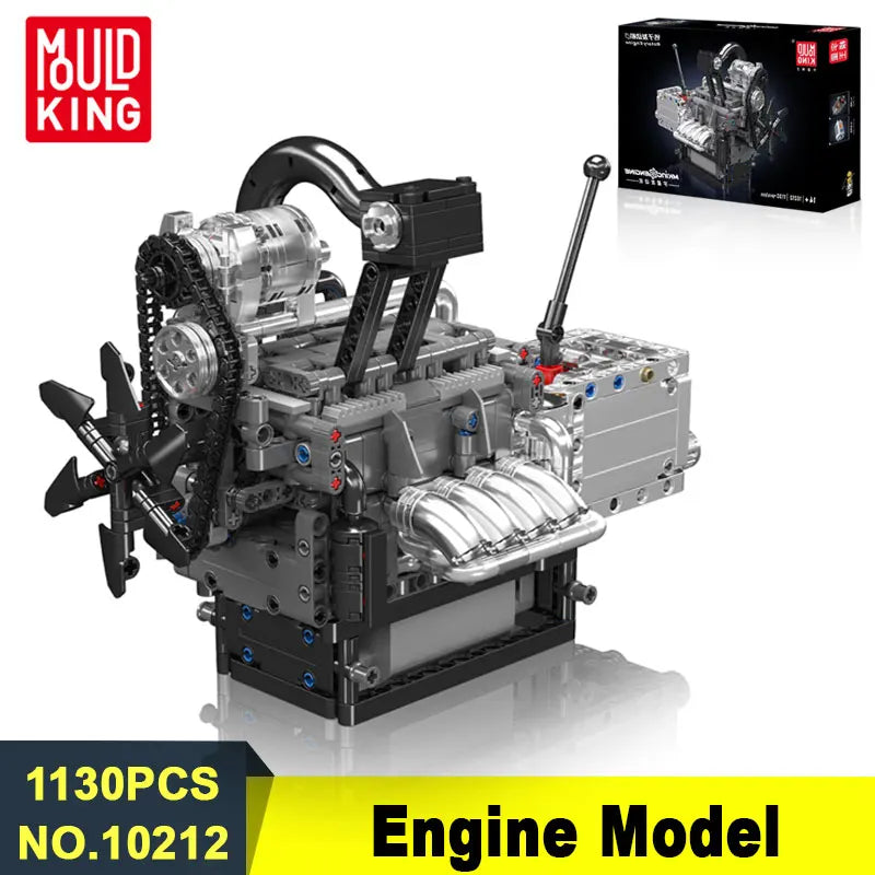 Mould King 10212 Rotary Engine Building Blocks Set Motorized Simulation Model Puzzle Bricks Assembly Toys Christmas Gifts Kids