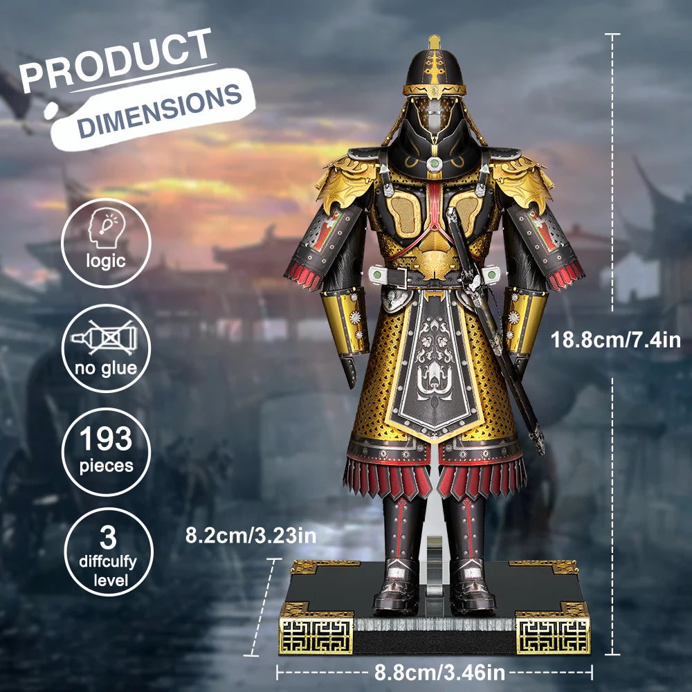 Piececool 3d Puzzles Helmet and Armour Set DIY Toys for Adults Jigsaw Metal Models Kit Christmas Gifts & Home Docor