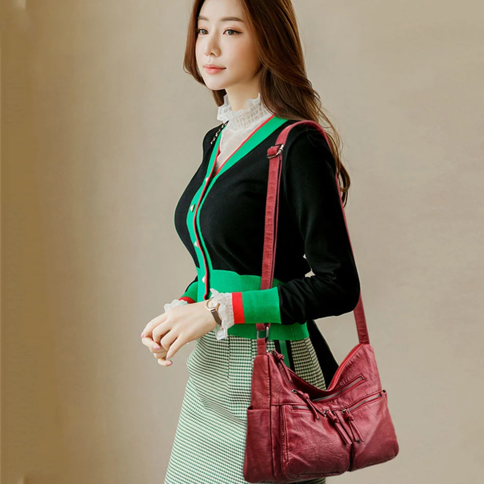 High Quality Leather Luxury Handbags Women Bags Designer Shoulder Crossbody Bags for Women 2024 New Bolsa Feminina Sac A Main