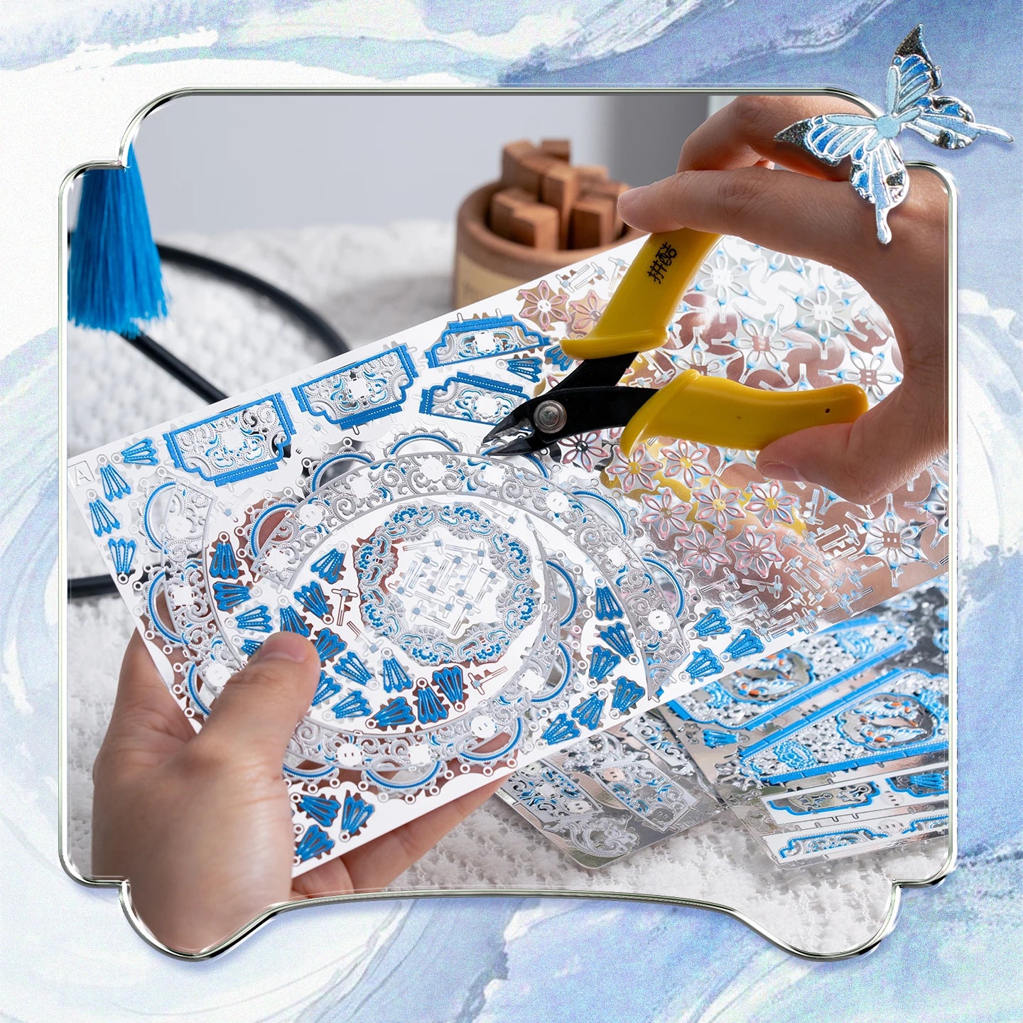 Piececool 3d Metal Puzzles Filigree Inlaying Conch Lamp Assembly Metal Model Kits DIY Crafts