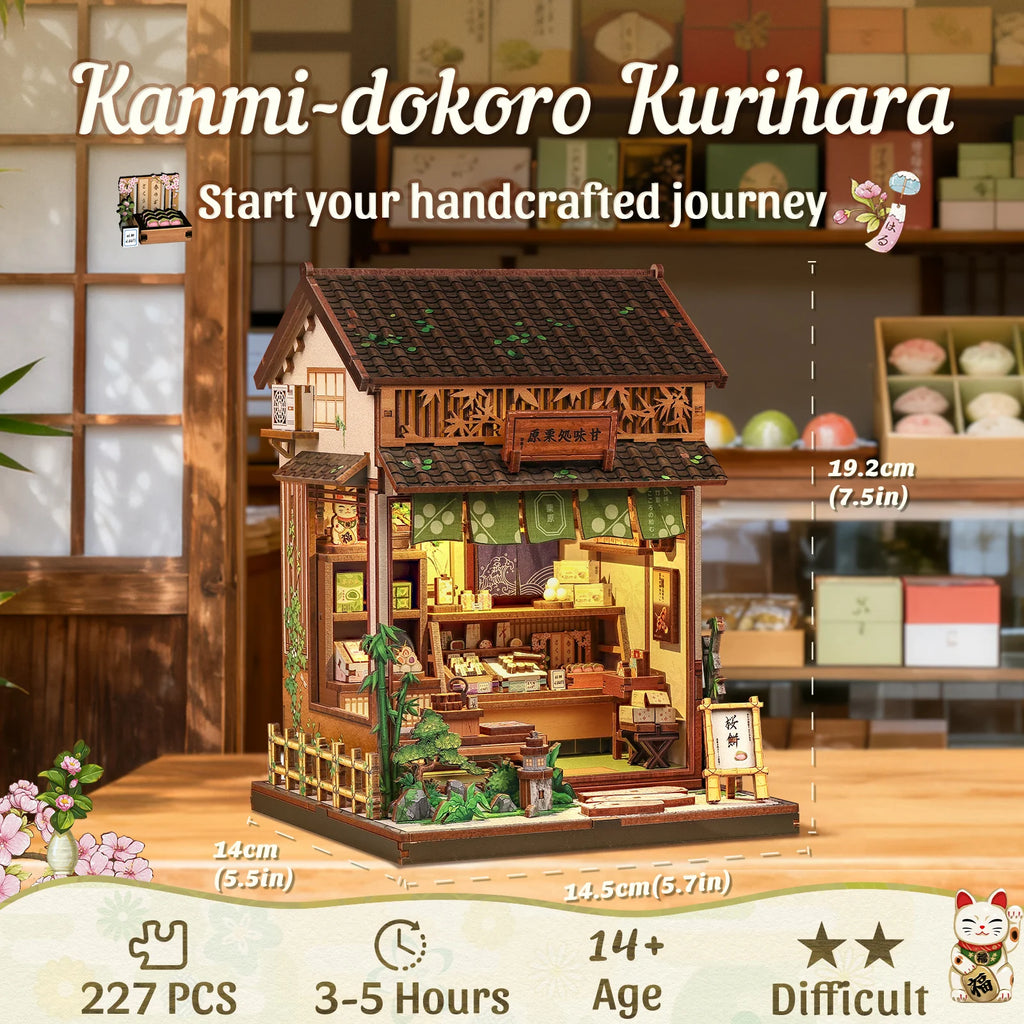 CUTEBEE Wooden Miniature House DIY Book Nook Kit 3D Magic Dollhouse Bookshelf Insert for Home Desk Decorative Display Gift Ideas