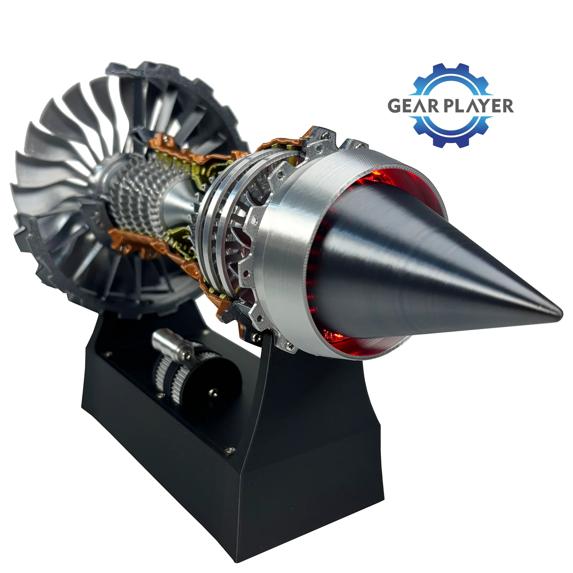Turbojet Engine Model Kit Adjustable Speed Tail Flame Simulation for DIY Assembly and Science Projects