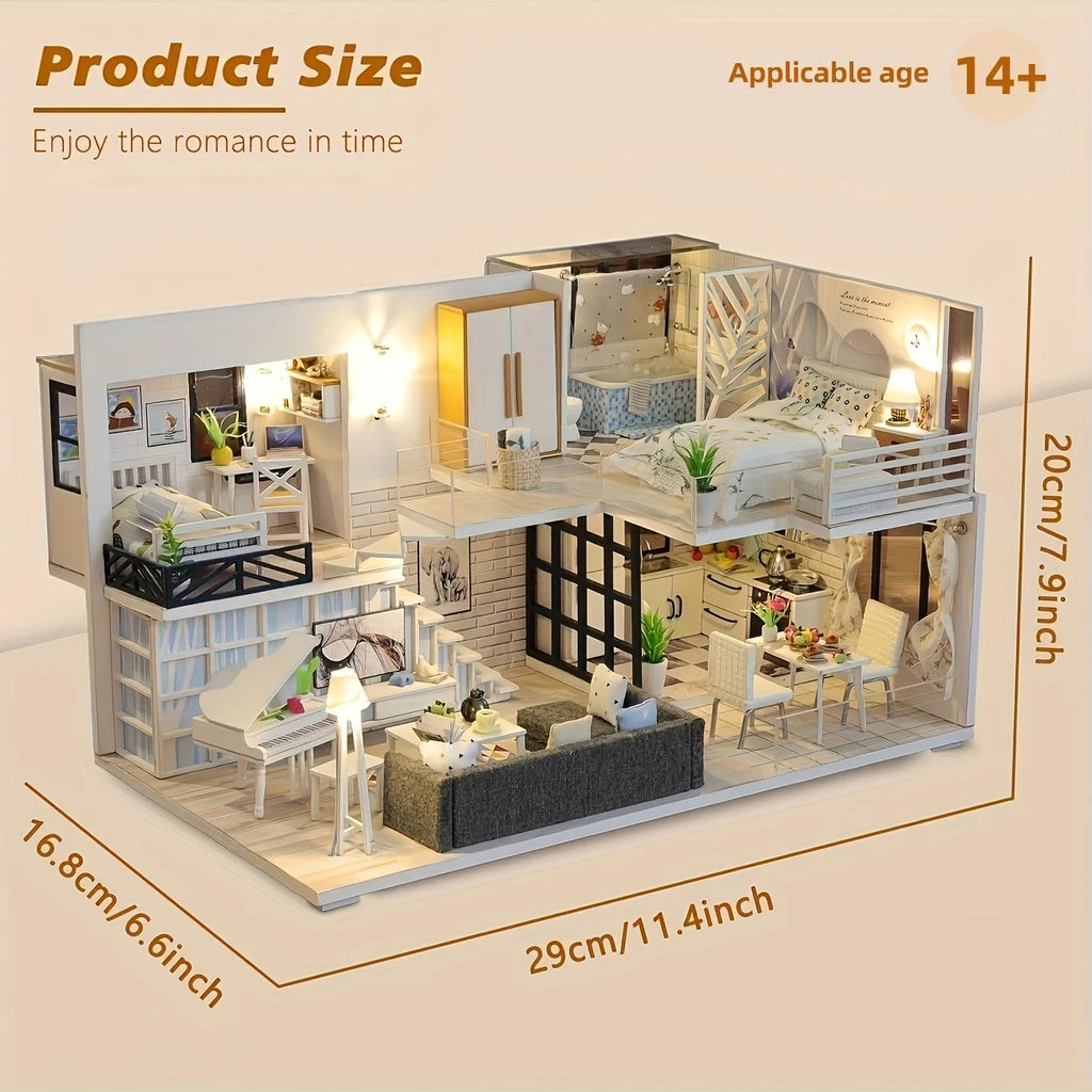 1pc,Diy Wooden Doll House,Assembly Model Kit,3d Puzzle, Birthday Christmas Gifts for teenagers and adults,Home Decor Micro Model