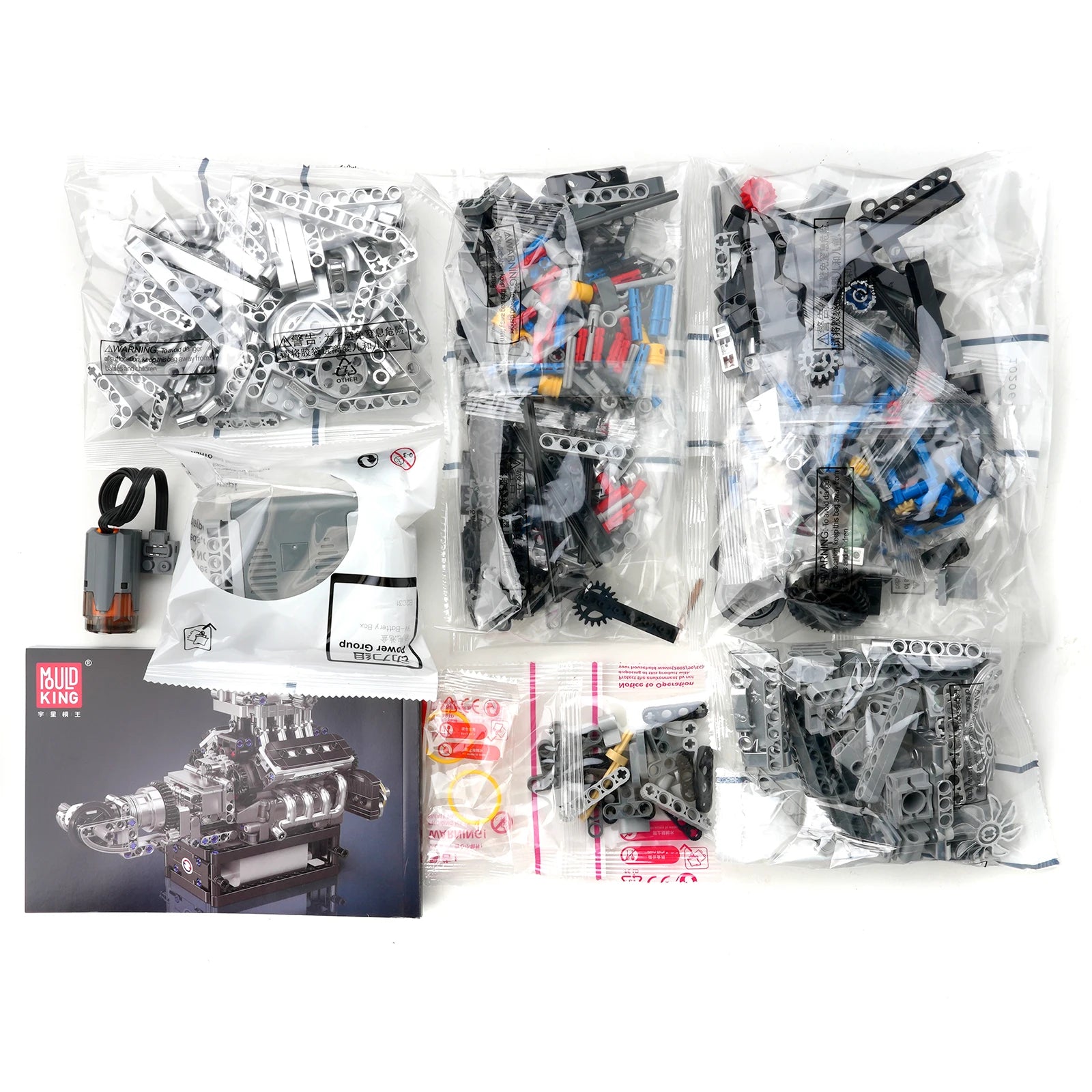 737pcs Brick 10206 V8 Engine Model kit That Runs, 8-Cylinder Petrol Engine Combustion Battery/Motor Blocks Sets STEM Toy Gift