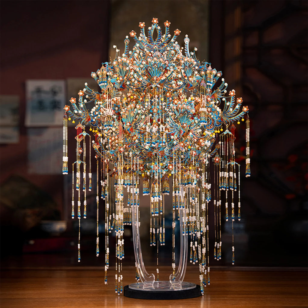 Piececool 3D Metal Model Kits Kingfisher Phoenix Coronet Metal Puzzle 3D Jigsaw DIY Crafts for Home Decoration