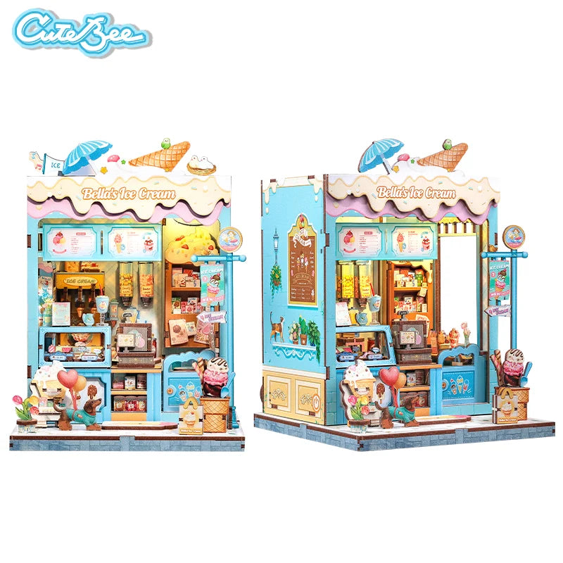 CUTEBEE Book Nook DIY Building Kit with Laser-Cut Precision Pieces 3D Wooden Puzzle  Collectible Desk Home Decor for Gift Idea