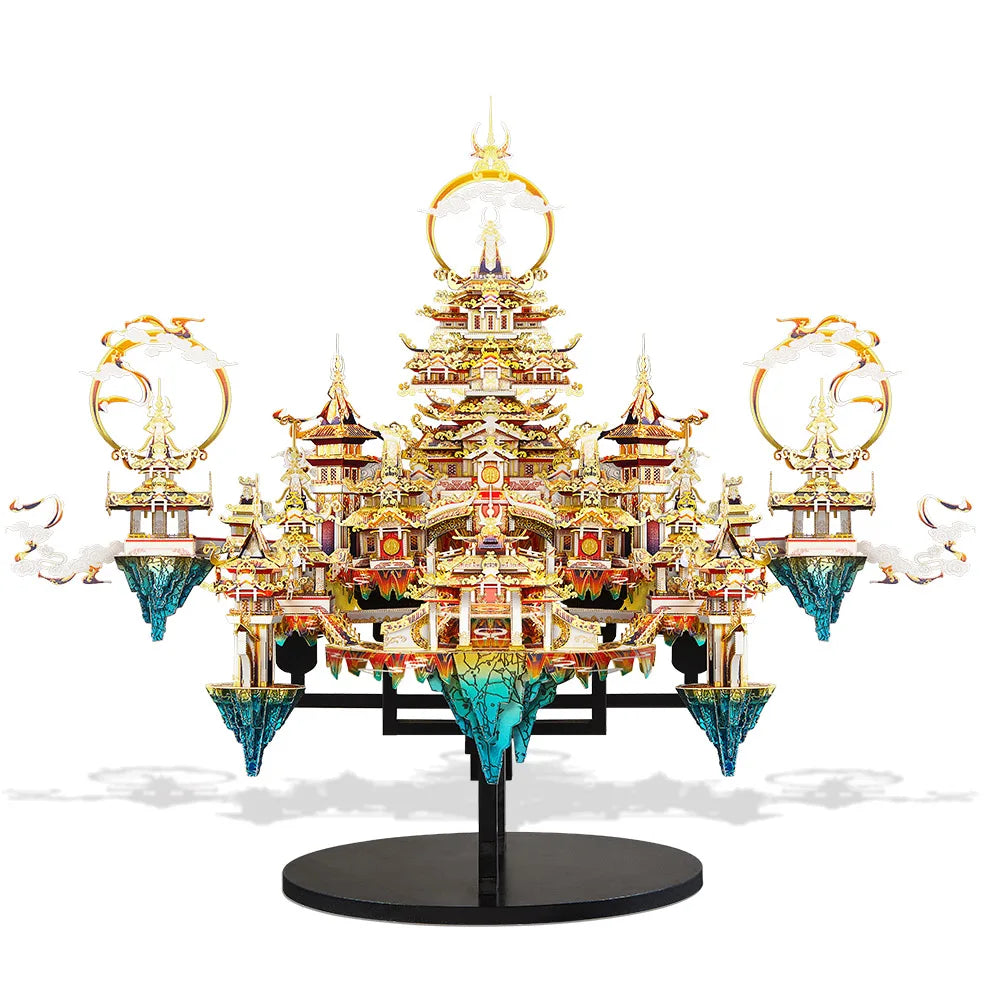 Piececool 3D Metal Puzzle Lingxiao Palace Assembly Model Kits for Adult Jigsaw DIY Set for Brain Teaser Home Decoration
