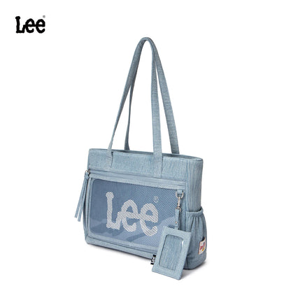 LEE Retro Women's Handbag Denim PVC Hand Bag Ladies Crescent-Shaped With Internal Brand Zipper Pocket Travel Daily Use сумка