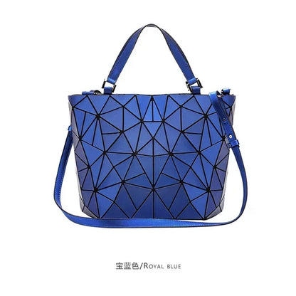 Luminous  big bag Holographic reflective geometric bags for women 2024 Quilted Shoulder Bags female Handbags bolsa feminina