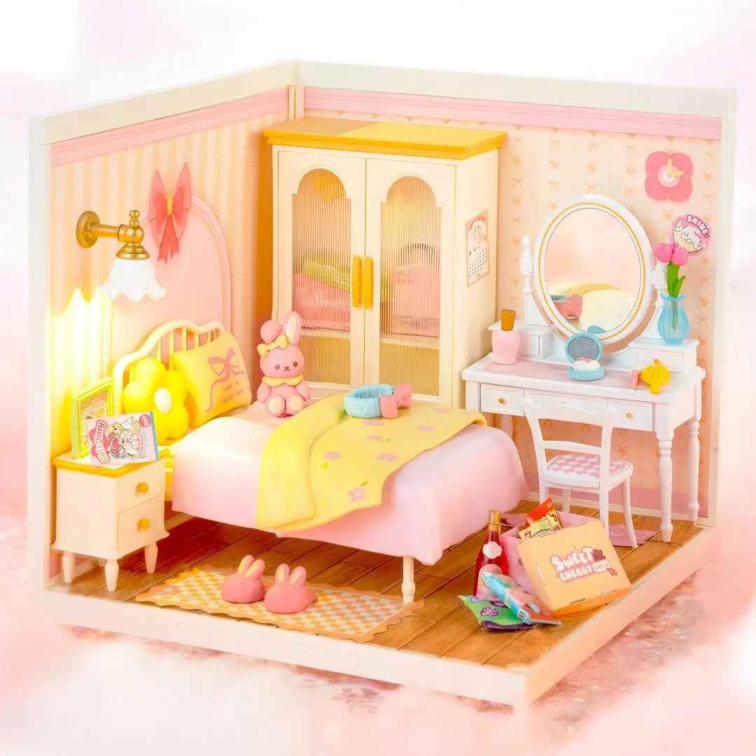 Robotime Rolife 3D Puzzle Model Super Store Series Lovely Pink Bedroom Plastic DIY Miniature House Kit Building Blocks Kits