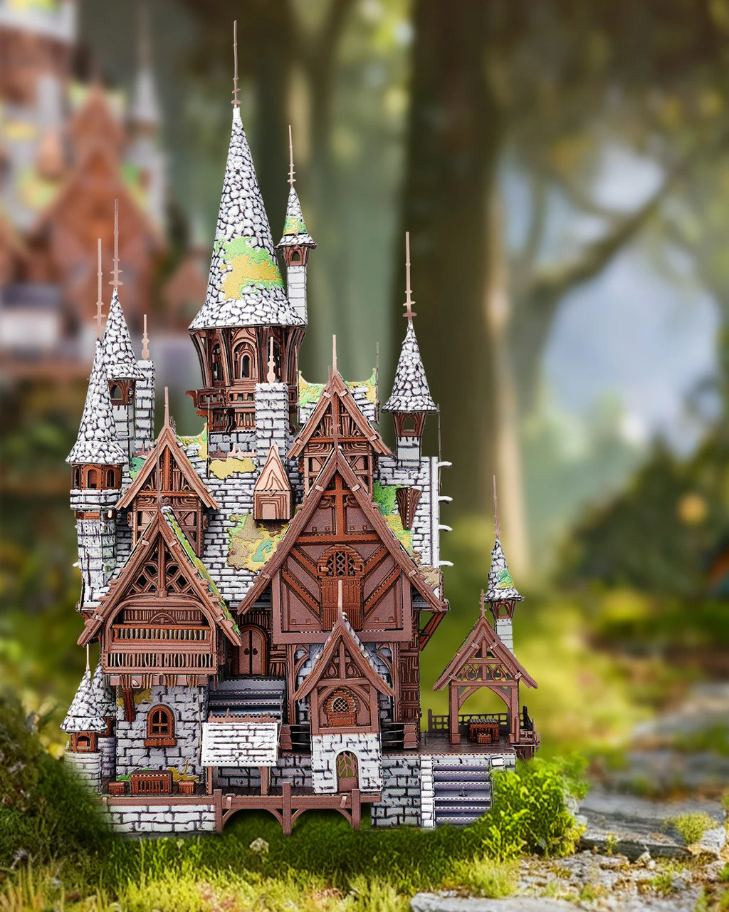 Piececool 3D Puzzles for Adult Elves' Castle Assembly Metal Model Kits DIY Crafts Brain Teaser Gifts for Birthday