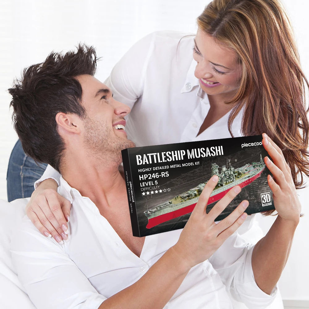 Piececool 3D Metal Puzzle Musashi Battleship Assembly Model Kits Jigsaw DIY Toys Brain Teaser Gifts for Adult