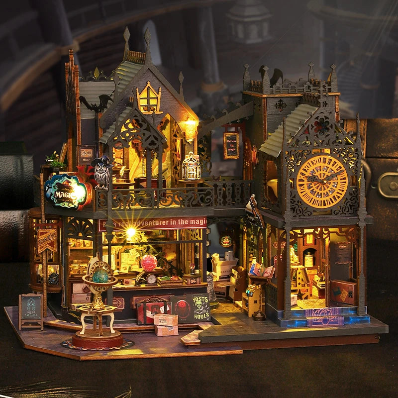 DIY Haunted House Model Kit - Halloween Gothic Horror Mansion Bookend Craft Set, Creative Gift for Adults & Teens