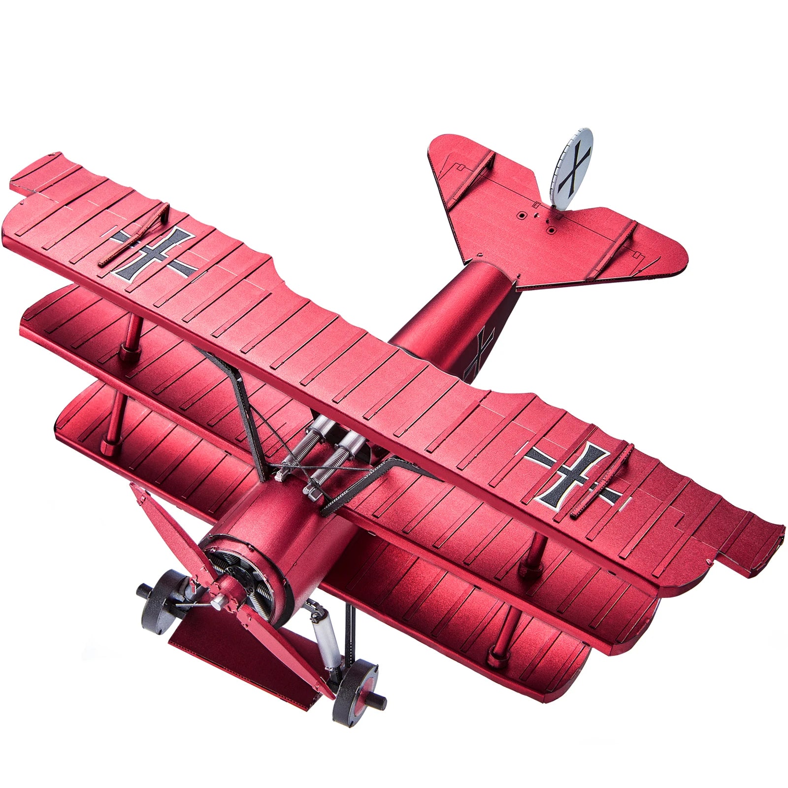 Piececool 3D Metal Puzzles Fokker Dr-1 Triplane Assembly Metal Model Kits for Teen DIY Jigsaw Building Blocks Creative Gifts