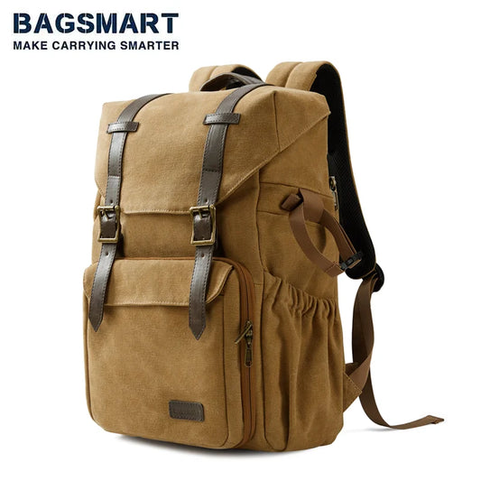 BAGSMART Camera Backpack Waterproof Tripod Holder DSLR Camera Bag Backpack for Photographers Fit up to 15" Laptop