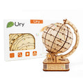 Ury 3D Wooden Puzzle Globe Rotatable Model Mechanical Gear Kit Building Block Toy Hand Assembly Decoration Gift for Kids Adult