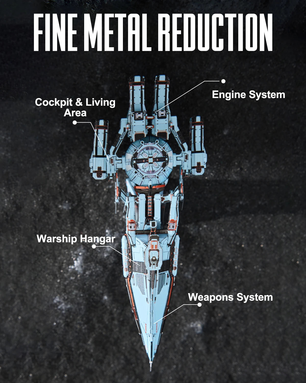 Piececool 3D Metal Puzzles Three Body Blue Space Natural Selection Metal Model Kit Assembly DIY Craft Jigsaw for Best Gift