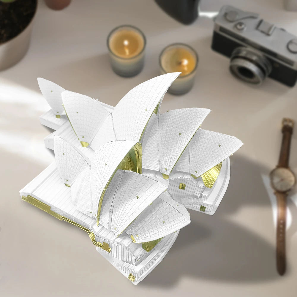 Piececool 3D Metal Model Kits The Sydney Opera House 3D Puzzles Building Kit DIY Jigsaw DIY for Home Collection Best Gifts