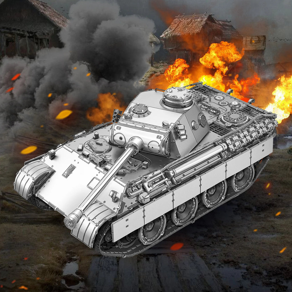 Piececool 3D Metal Puzzles 1:48 Panther D Tank Model Toys Assembling Jigsaw DIY Set for Adult