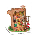 Robotime Rolife DIY Miniature House Kit Fairytale Tree House Dollhouse Building Kit Antique Bookshelf Display Crafts for Adults