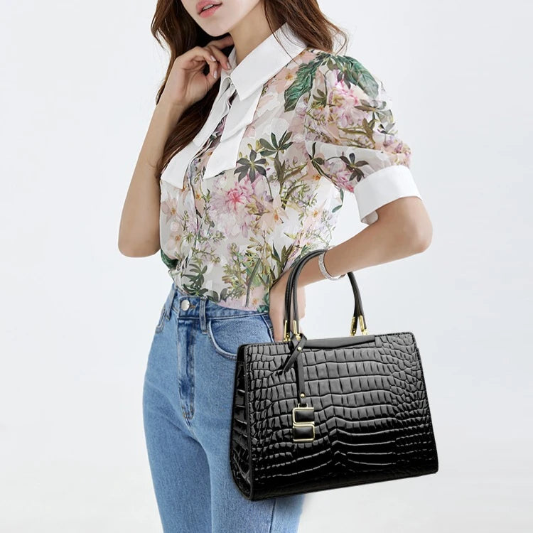 Commuting Sac Alligator Patent Leather Shoulder Crossbody Hand Bags for Women 2025 Brand Luxury Handbags Women Bags Designer