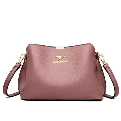 3 Layer Large Capacity Fashion Women's Shoulder Bag High Quality Soft Leather Female Handbag Luxury Designer Girl Crossbody Bags