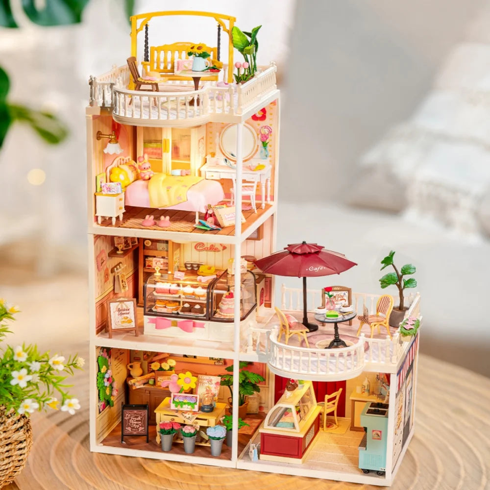 Robotime DIY Miniature House Kit Dollhouse Model Building Craft Kit Birthday Creative Gifts for Adults Kids  Flavorful Ice Cream