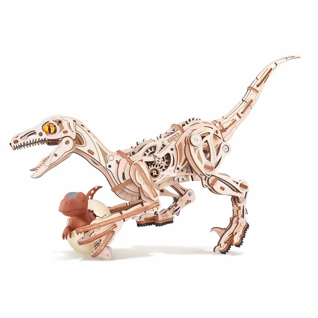 Robotime Rokr Velociraptor Mechanical 3D Wooden Puzzle Dynamic gears Creative Relaxing Gift for Craft lover Kids Adults