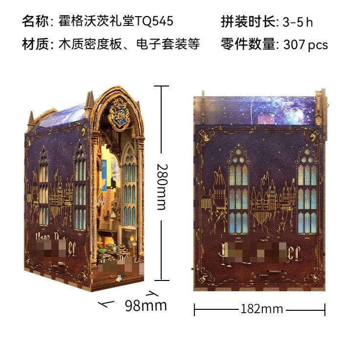 Tonecheer Journey To Europe Colorful Lights Building Block Dollhouse Diorama Model Kit DIY 3D Wooden Puzzle Decoration Toys Gift