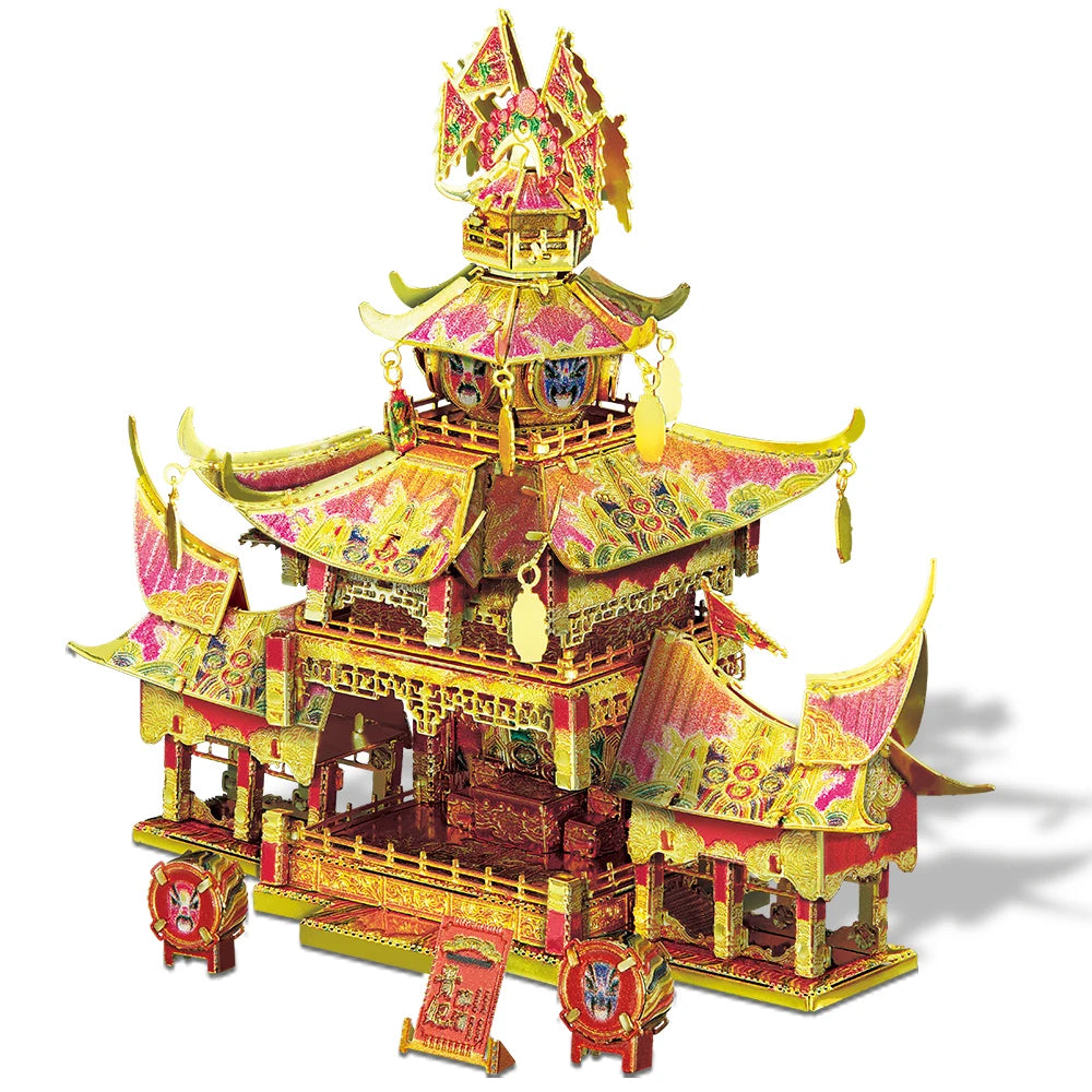 Piececool 3D Metal Puzzles Chinese Ancient Buildings Assembly Model Kit Brain Teaser Jigsaw Toy for Home Decoration