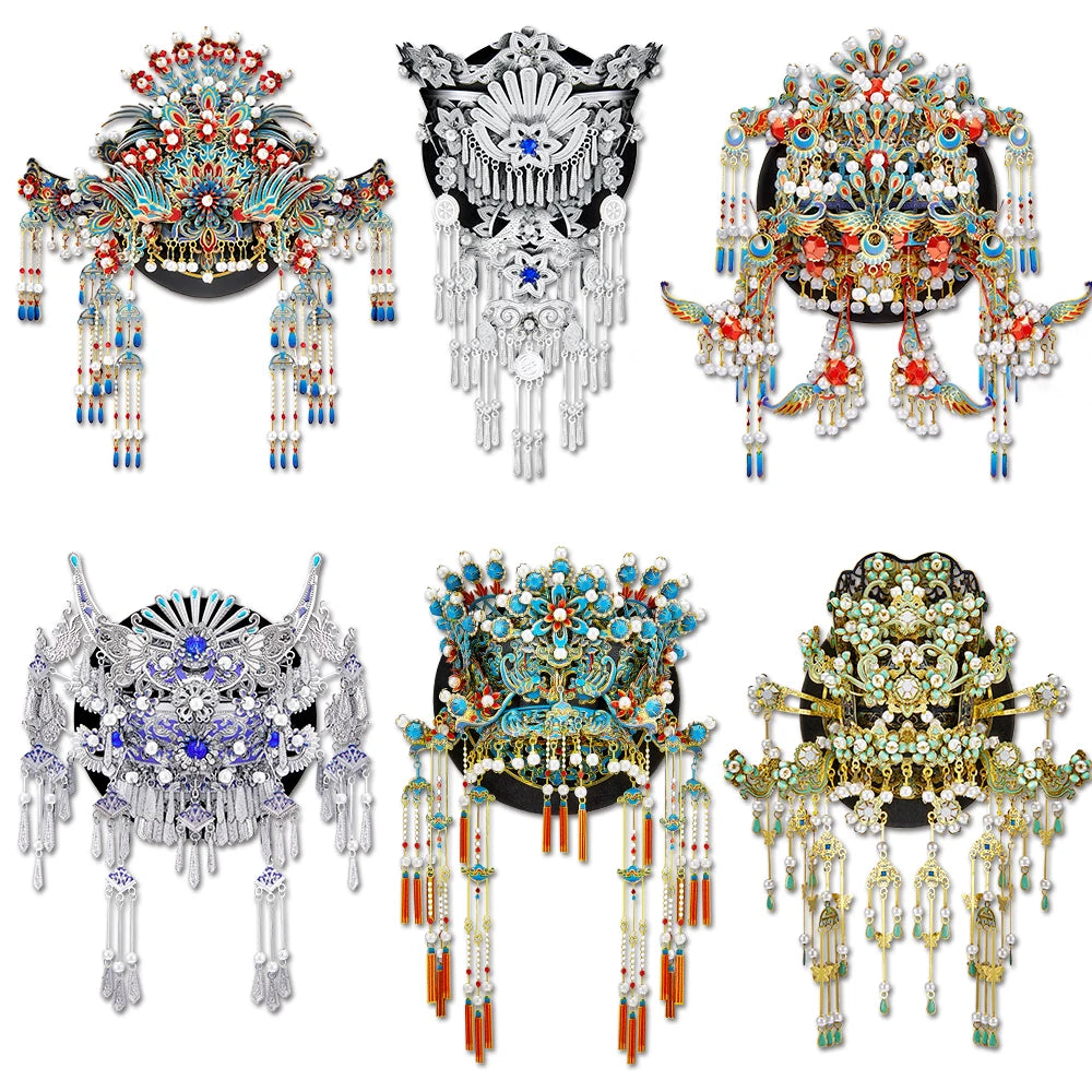 Piececool 3D Metal Model Kits 3D Puzzles for Adult Kingfisher Phoenix Tiara Fridge Magnet Jigsaw DIY Crafts for Home Decoration