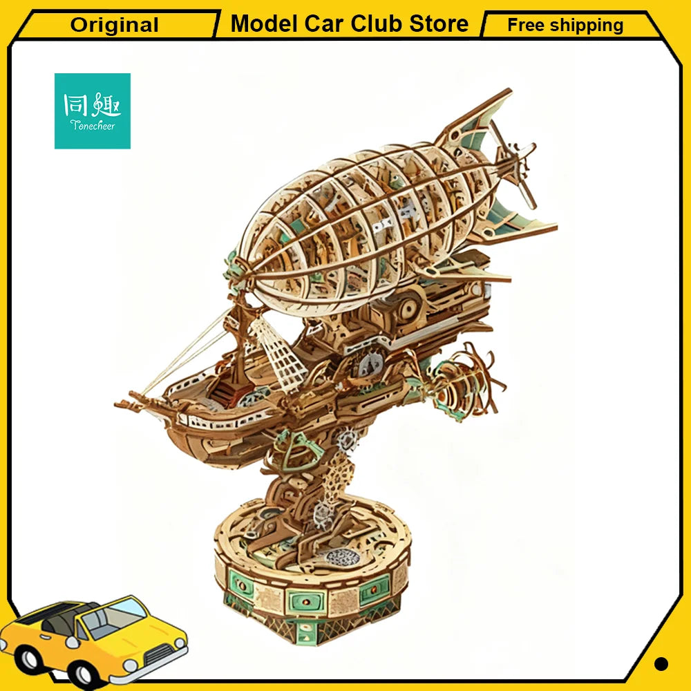 Tonecheer  Fantasy Steam Castle Building Blocks Diorama Model Kit DIY 3D Wooden Puzzle Wooden Birthday Gift Dollhouse Decoration