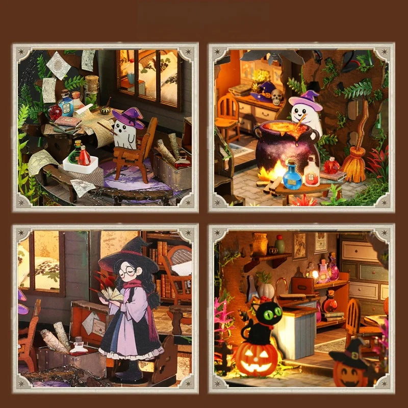 DIY Magic Mansion Villa - Wooden 3D Puzzle House Kit, Halloween Creative Gift & Collectible Home Decor