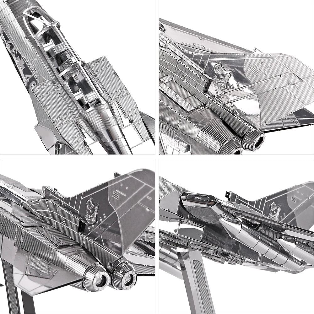 Piececool 3D Metal Puzzles Tornado Fighter Jetst Model Building Kits for Adult DIY Teens Creative Toys