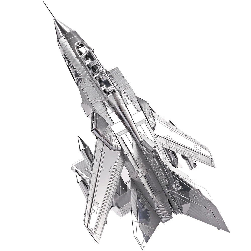 Piececool 3D Metal Puzzles for Adult Tornado Fighter Jets DIY Toy Jigsaw Brain Teaser Model Kits Best Birthday Gifts