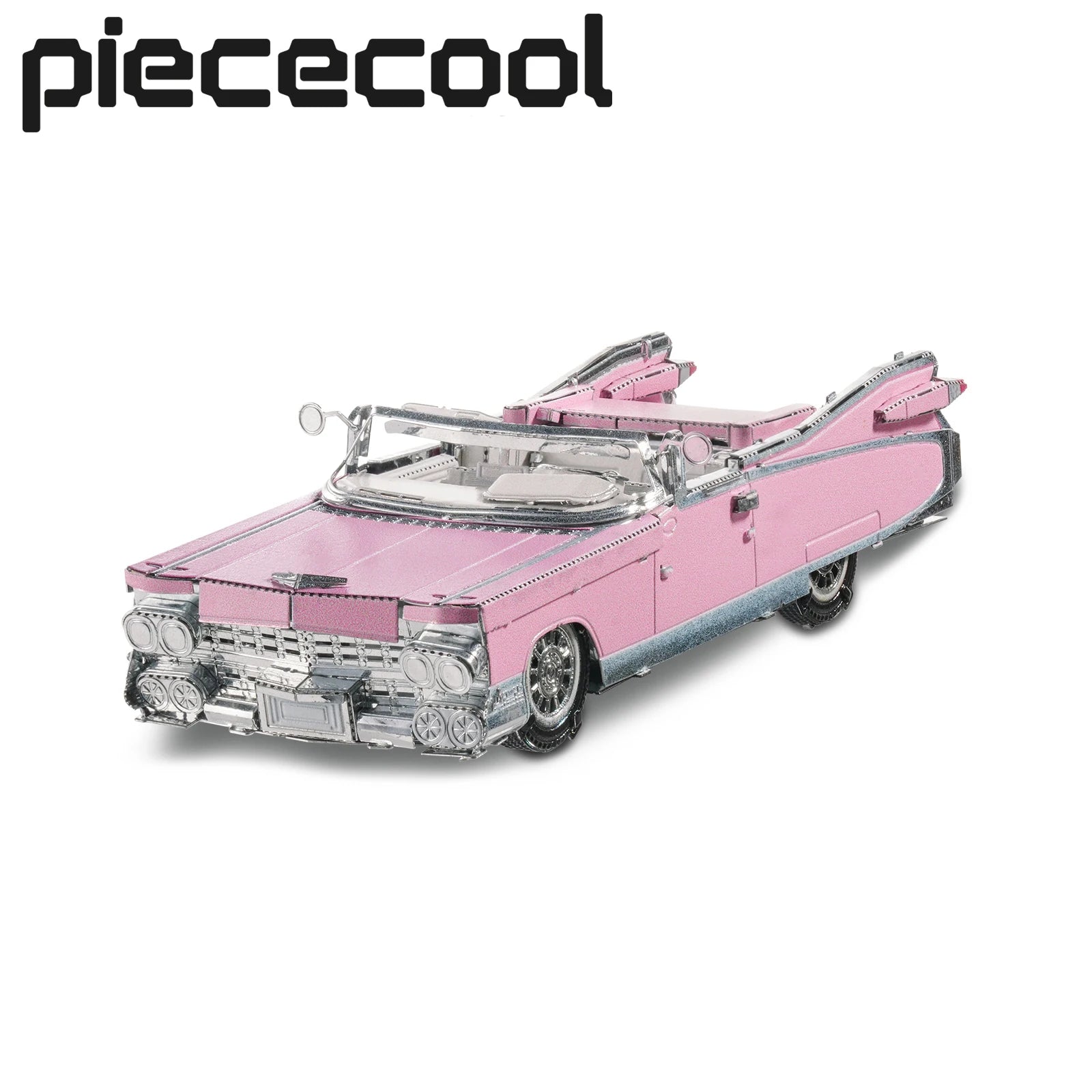Piececool 3d Metal Model Kits Classic Pink Cabriolet Fridge Magnet